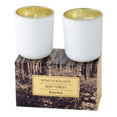 Imagem de Kit 2 Velas Decorativas Aromatizadas Copo Vidro Fosco Branco