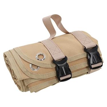 Imagem de Jenngaoo Cobertor de praia, 195,6 x 76,2 cm 900D nylon impermeável ao ar livre piquenique cobertor dobrável portátil tapete de praia para viagens ao ar livre acampamento caminhadas (caqui)