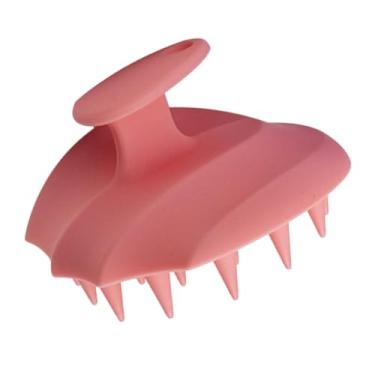 Imagem de FOMIYES Escova de shampoo de silicone portátil pente escova de massagem no couro cabeludo xampu massageador de couro cabeludo chuveiro de escova de couro cabeludo Cuidado rosa