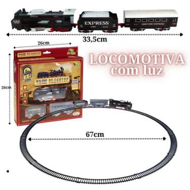 Imagem de Trem Ferrorama Locomotiva Brinquedo Trenzinho Elétrico A Pilha Com Luz