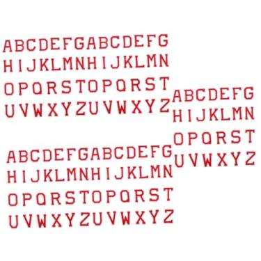 Imagem de STOBOK 130 Peças remendo bordado com letras decalques de letras remendos de roupas remendos de jaqueta ferro em letras de remendo Adesivo decorar contas de alfabeto fragmento pano