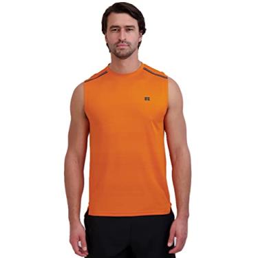 Imagem de Russell Athletic Camiseta masculina Dri-Power Flow manga curta Performance Space-Dye Muscle, Laranja vibrante, P