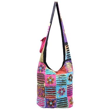 Imagem de The Collection Royal Bolsa Hobo boêmio hippie Boho boêmio patchwork, Multiflrlrip