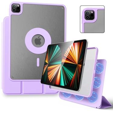 Imagem de Marasone Capa para iPad Pro 11 polegadas (1ª, 2ª, 3ª e 4ª geração) 2022/2021/2018/2020 - Capa protetora fina - carregamento sem fio para Apple Pencil (roxa)