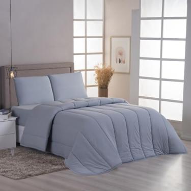 Imagem de Jogo de cama Midnight Comfort - Cobertor alternativo ao down, capa de edredom e fronhas (bege) (Cinza, Queen)