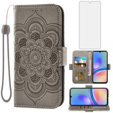Imagem de Asuwish Capa de telefone para Samsung Galaxy A05s/A05 capa carteira com protetor de tela de vidro temperado e suporte de cartão de crédito flip de couro com alça de pulso acessórios para celular Ao5s
