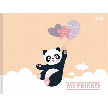 Imagem de Caderno Pequeno 1/4 Caligrafia Brochura Costurado My Friend SD - Tamanho 20x14,5 cm e 48 folhas - Linha Panda Kawaii (Panda Balões)