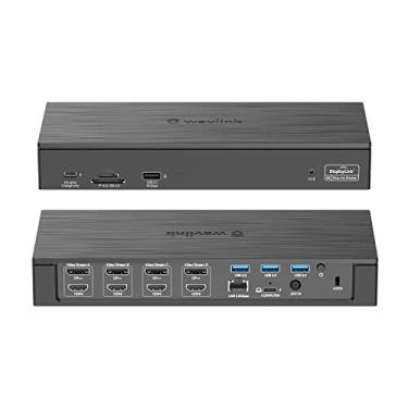 Imagem de WAVLINK Estação de ancoragem USB C para monitor quádruplo 18 em 1 com 4 HDMI, 4 portas de exibição, compatível com Mac Windows Thunderbolt 4/3, alimentação de 180 W, Ethernet de 2,5 G, USB 3.0, SD/TF