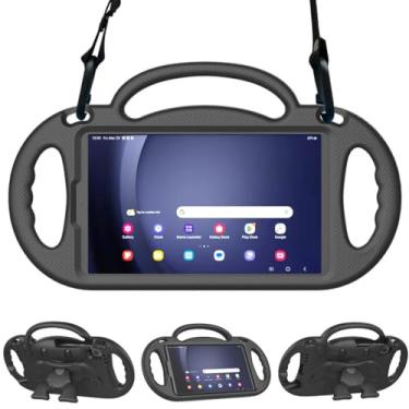 Imagem de RTOBX Capa Infantil para Samsung Galaxy Tab A9 8,7 Polegadas 2023 (SM-X110/X115/X117) e Galaxy Tab A7 Lite 8,7 Polegadas 2021, com Alça de Ombro, Suporte Dobrável e Proteção contra Quedas