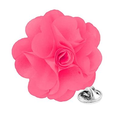 Imagem de Vittorio Vico Broche de lapela de flor de cor sólida formal masculino premium - Boutonniere para homens, broche, 2.5" (6.36CM), Poliéster, Não aplicável