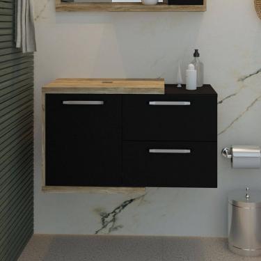 Imagem de Armário Gabinete Nexus 83P Carvalho/Preto Ônix