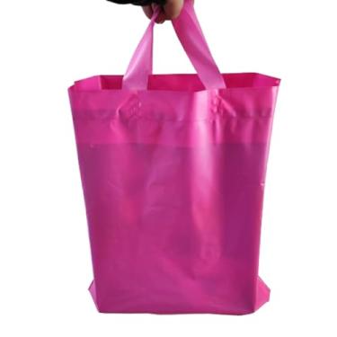 Imagem de 25 SACOLAS PLÁSTICAS MODELO ALÇA FITA MEDIDA 40X50X0,15 (ROSA)