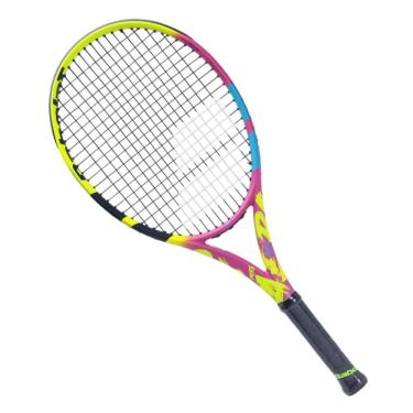 Imagem de Raquete de Tênis Babolat Pure Aero Rafa Junior 26 245g Amarelo Rosa e Azul
