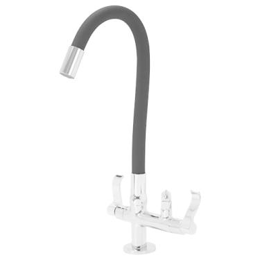 Imagem de Torneira Flexivel De Mesa Com Saida Para Purificador De Agua Tubo Preto 1/4 De Volta Samer