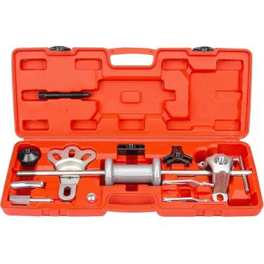 Imagem de Conjunto de extrator de martelo deslizante de 9 vias, removedor de rolamento do cubo da roda dianteira e eixo da roda traseira, kit de ferramentas extrator de eixo da roda, ferramenta de rem