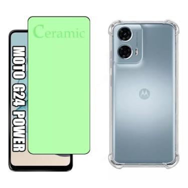 Imagem de Kit Capa Capinha Anti Impacto + Película Ceramica 9D Para Motorola Moto G24 Power