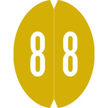 Imagem de Doctor Stuff - File Folder Labels, Number 8, VRE/GBS 8857 MatchSYS #6 - VONM Series Chart Stickers, Gold, 1-1/2" x 1-1/8", #8, 500/Roll