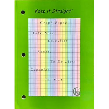 Imagem de Keep it Straight Papel milimetrado com 3 furos, papel milimetrado colorido, diário de bala, faculdade, material de escritório, material escolar universitário, gráfico, caderno, engenharia, caderno,