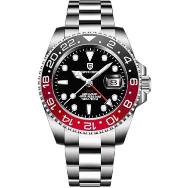 Imagem de CADISEN Pagani Design 1662 GMT Relógio Mecânico Automático Masculino Aço Inoxidável Vidro Safira Mergulhador Relógio Masculino Esportivo 40 mm Data 100M Impermeável Reloj Hombre, Preto, vermelho,