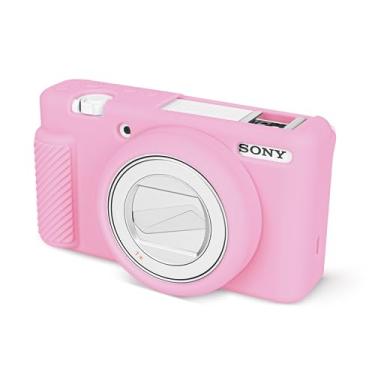 Imagem de Rieibi Capa para câmera ZV-1F, capa protetora de silicone macio para câmera Vlog Sony ZV1F/ZV-1M2/ZV-1 Mark II, capa leve ZV1F - rosa