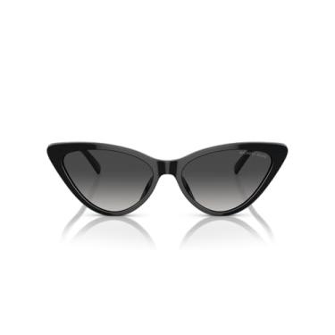 Imagem de Michael Kors Óculos de sol feminino Mk2195u Harbour Island com ajuste universal olho de gato, Preto/cinza escuro dégradé, 56 mm