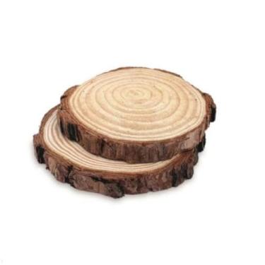 Imagem de 2 Porta Copos Rústico Bolacha de Madeira Decoração