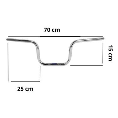 Imagem de Guidão Para Moto Titan Fan 125 150 2004 A 2013 Com Rosca Na Lateral Pa