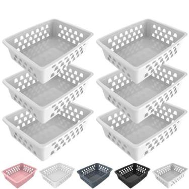 Imagem de Kit 6 Cesto Organizador Multiuso Decorativo Médio p/ Gaveta Armário 20
