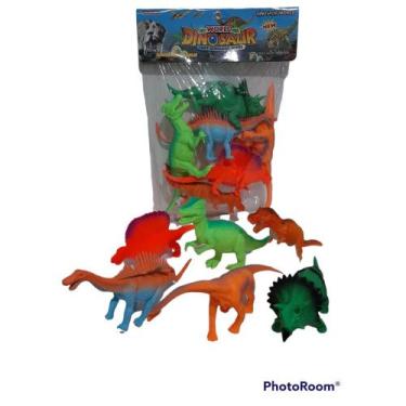 Imagem de Kit 6 Dinossauros De Borracha Jurassicos  Mult Coloridos  Macio - Toy 