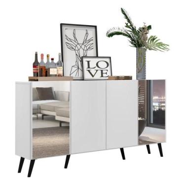Imagem de Aparador Buffet 4 Portas com Espelho Retrô Vegas Multimóveis V3562, Br