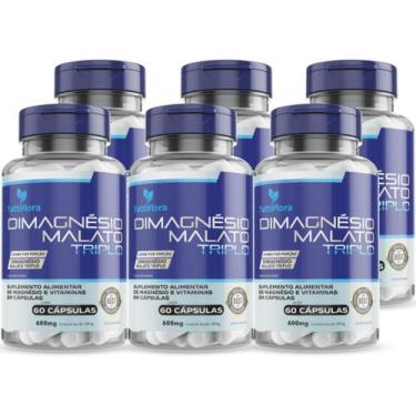 Imagem de Kit Com 06 - Dimagnésio Malato Triplo (Malato, Bisglicinato e Cloreto 