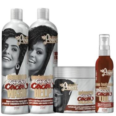 Imagem de Kit Shampoo + Condicionador + Mascara + Óleo Finalizador Soul Power Co
