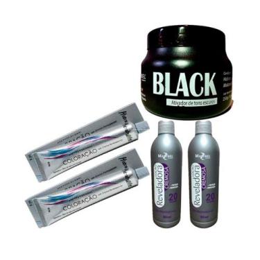 Imagem de Kit 2 Tinta Preto Azulado, 2 Ox Vol. 20 Masc 250g Mairibel