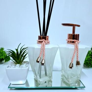 Imagem de Kit Lavabo, Difusor, Saboneteira E Bandeja, Elegance 220 Ml - R&A, Ele