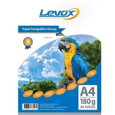 Imagem de 200 Folhas - Papel A4 Fotográfico Glossy 180g Levox