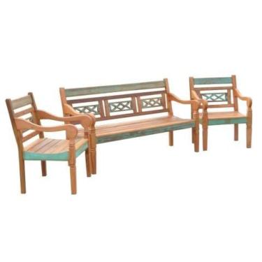 Imagem de Jogo De Bancos Ana Em Madeira De Demolição - Cód 1294 - Barrocarte 