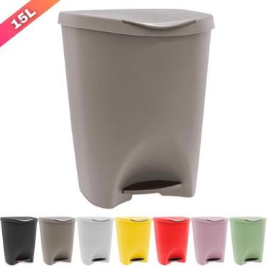 Imagem de Lixeira Escritorio Cozinha Banheiro C/ Pedal 15 Litros - Usual Utilida