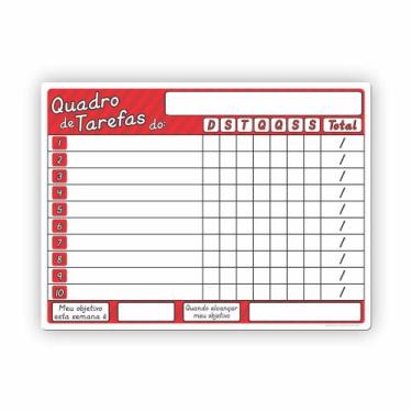 Imagem de Painel Magnético Quadro De Tarefas Super Nanny Vermelho - Micro Oficin