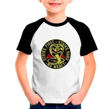 Imagem de Camiseta Raglan Infantil Cobra Kai 06 - DESIGN CAMISETAS, Preto, 14