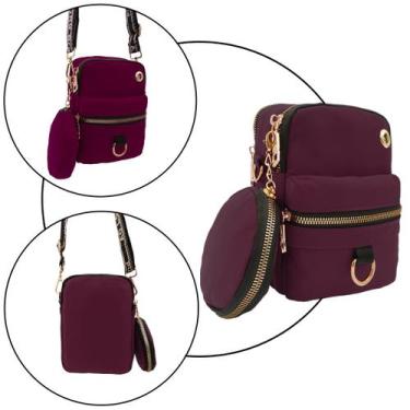 Imagem de Bolsa transversal tiracolo  mini bag com porta moeda - Ao Long, Vinho,