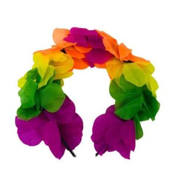 Imagem de Tiara Havaiana Arquinho Colorido Festa Fantasia Carnaval - JFL.Acessór