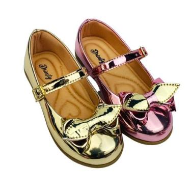 Imagem de Kit Com 2 Pares Sapatilha Infantil Menina Boneca Verniz Confortável SP