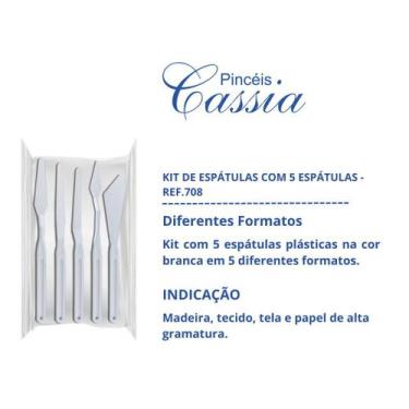 Imagem de Kit de espátulas com 5 espátulas pincéis cassia - ref.708