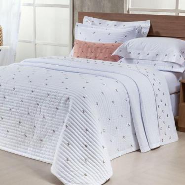 Imagem de Cobre leito Queen Ellora 3Pçs Bordado 400 Fios Várias Cores - Doce Lar