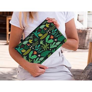 Imagem de Capa para Samsung Galaxy Tab S6 Lite - Capa fina de visualização multiângulo de 26 cm com função despertar/hibernar automática - estampa de plantas tropicais