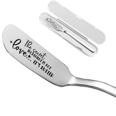 Imagem de Odoor Fan Secret Ingredient is Not Love Its Butter Faca de manteiga engraçada, espátula de manteiga de amendoim gravada personalizada, presente de aniversário de Natal para amantes de pão e manteiga