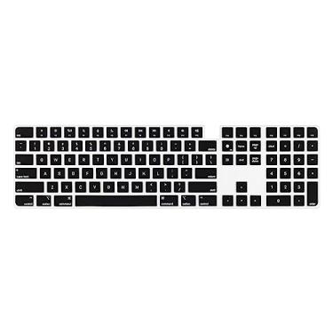 Imagem de WYGCH Capa de silicone para teclado Magic Keyboard com Touch ID e teclado numérico modelo A2520 2023 2022 Sudio e para iMac 24 polegadas chip M1 2022 2021 protetor de película antipoeira (preto)