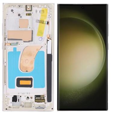 Imagem de Tela de 6,7 polegadas para S23 Ultra 5G SM-S918U, LED digitalizador de tela tátil de repuesto Kit de montagem com marco e ferramenta de reparo (Ouro)