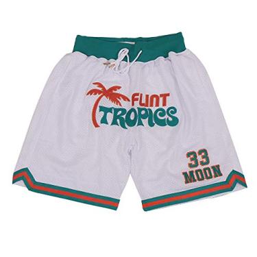 Imagem de Calça esportiva masculina 33 Jackie Moon Tropics Semi Pro Movie Basquete Costura Branca Tamanho G