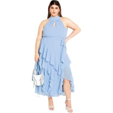 Imagem de City Chic Vestido plus size, vestido maxi Mandy, Azul bebê, 48